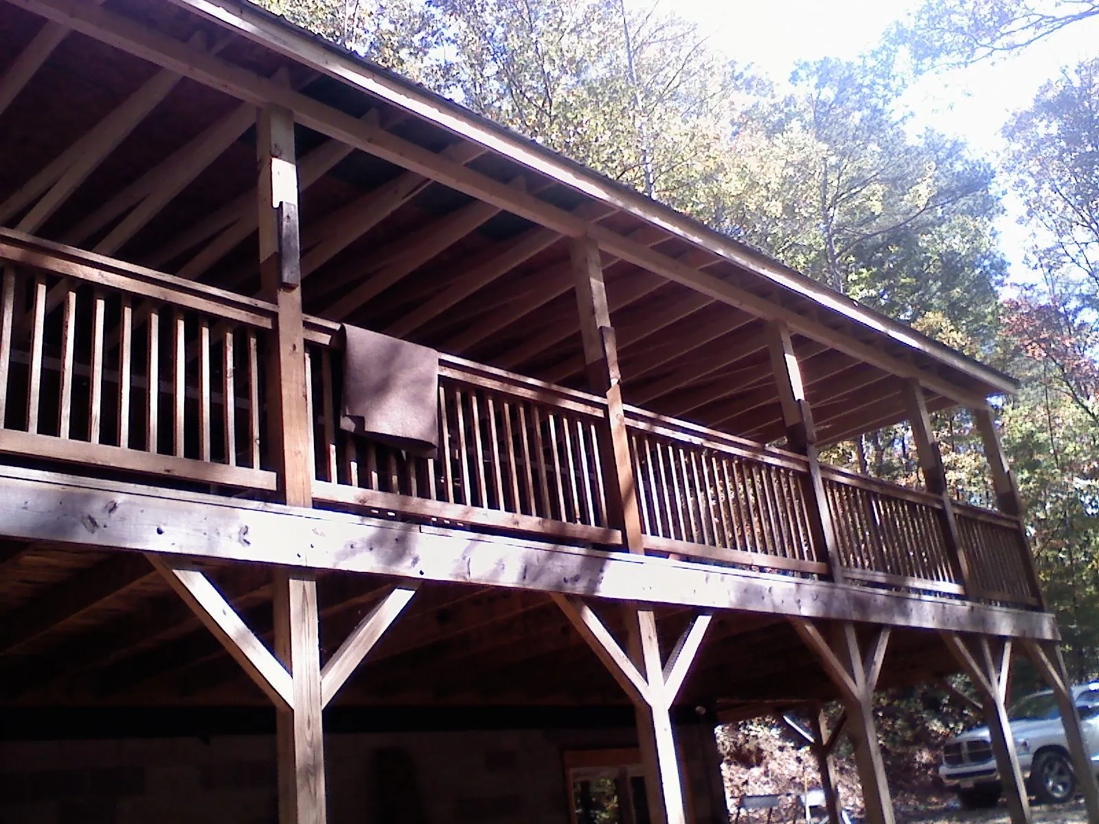 Timber framing under a new elevated porch and deck — Roof Leak Repair in Warners by Roofing Brothers